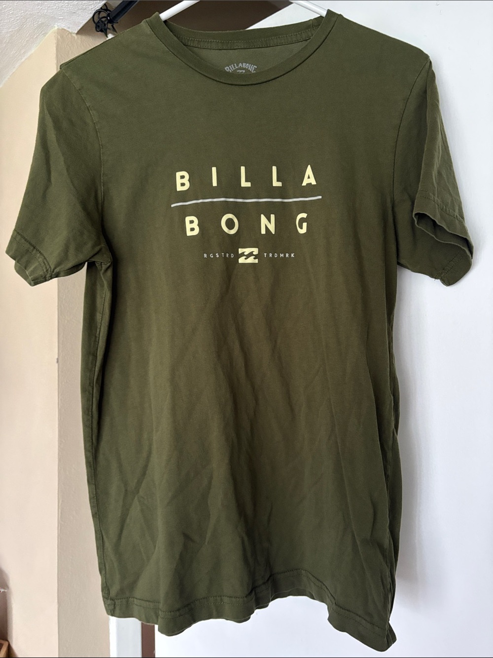 Billabong Olive Green Short Sleeve Logo Tee